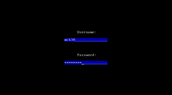 Login screen Login screen