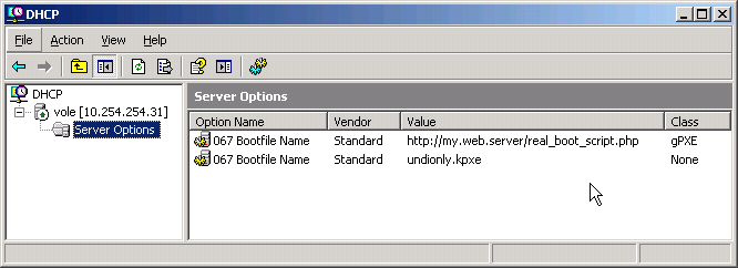 Working PXE-chaining DHCP configuration in Windows Working PXE-chaining DHCP configuration in Windows